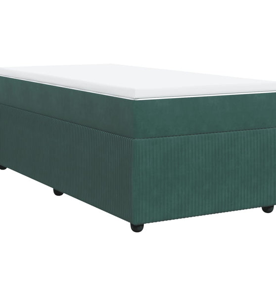 Boxspringbett mit Matratze Dunkelgrün 80x200 cm Samt