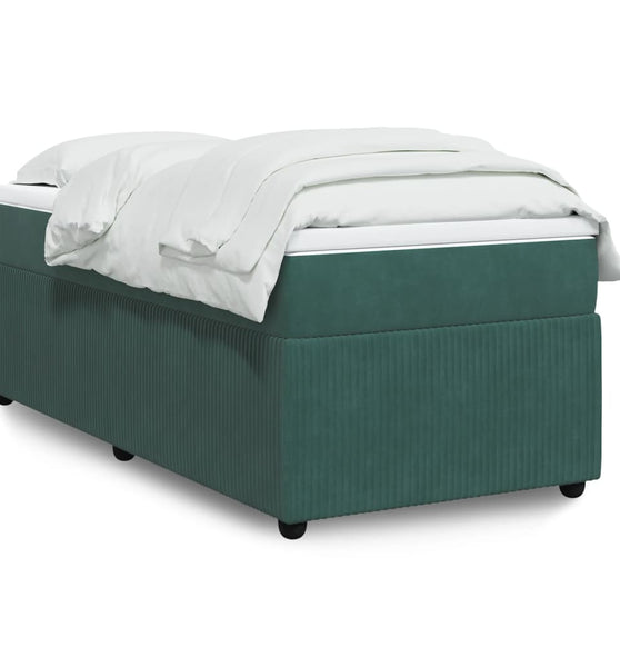 Boxspringbett mit Matratze Dunkelgrün 80x200 cm Samt