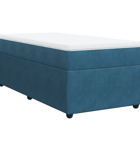 Boxspringbett mit Matratze Dunkelblau 80x200 cm Samt