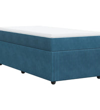 Boxspringbett mit Matratze Dunkelblau 80x200 cm Samt