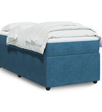 Boxspringbett mit Matratze Dunkelblau 80x200 cm Samt