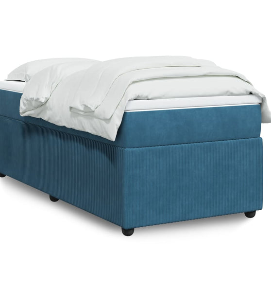 Boxspringbett mit Matratze Dunkelblau 80x200 cm Samt