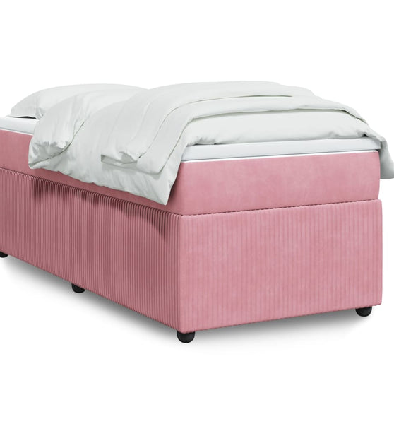 Boxspringbett mit Matratze Rosa 80x200 cm Samt