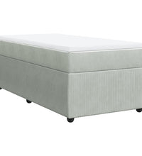 Boxspringbett mit Matratze Hellgrau 90x190 cm Samt