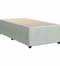 Boxspringbett mit Matratze Hellgrau 90x190 cm Samt