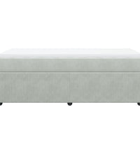 Boxspringbett mit Matratze Hellgrau 90x190 cm Samt