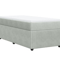 Boxspringbett mit Matratze Hellgrau 90x190 cm Samt