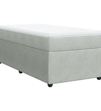 Boxspringbett mit Matratze Hellgrau 90x200 cm Samt