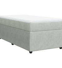 Boxspringbett mit Matratze Hellgrau 100x200 cm Samt