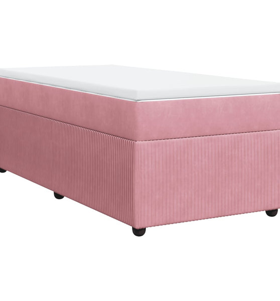 Boxspringbett mit Matratze Rosa 100x200 cm Samt