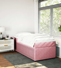 Boxspringbett mit Matratze Rosa 100x200 cm Samt