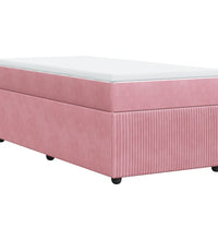 Boxspringbett mit Matratze Rosa 100x200 cm Samt