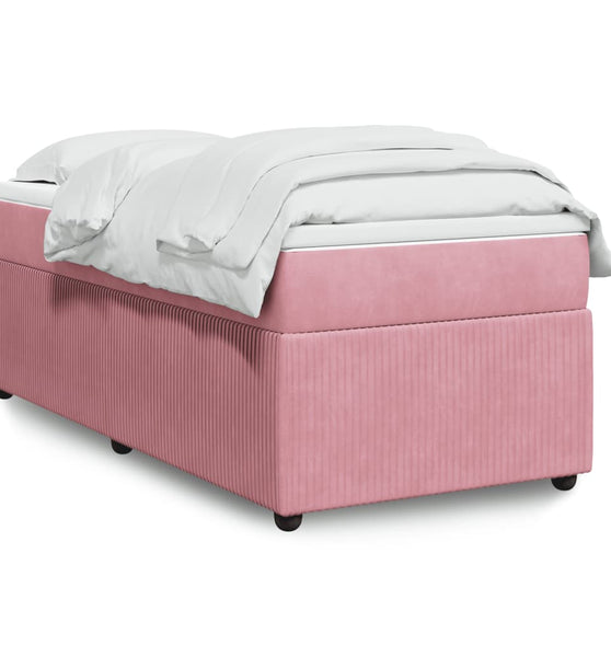 Boxspringbett mit Matratze Rosa 100x200 cm Samt