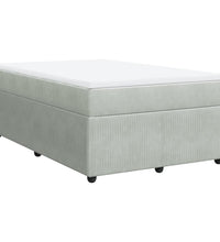 Boxspringbett mit Matratze Hellgrau 120x190 cm Samt