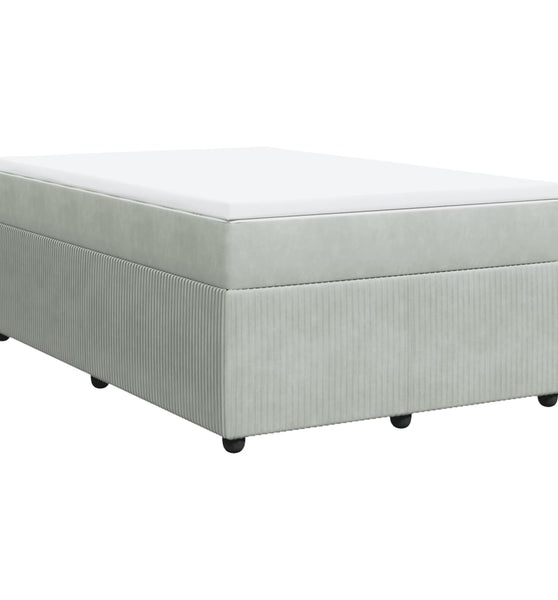Boxspringbett mit Matratze Hellgrau 120x190 cm Samt