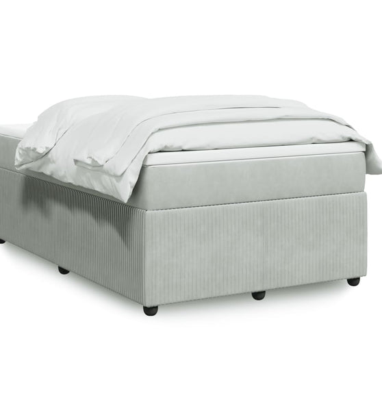 Boxspringbett mit Matratze Hellgrau 120x190 cm Samt
