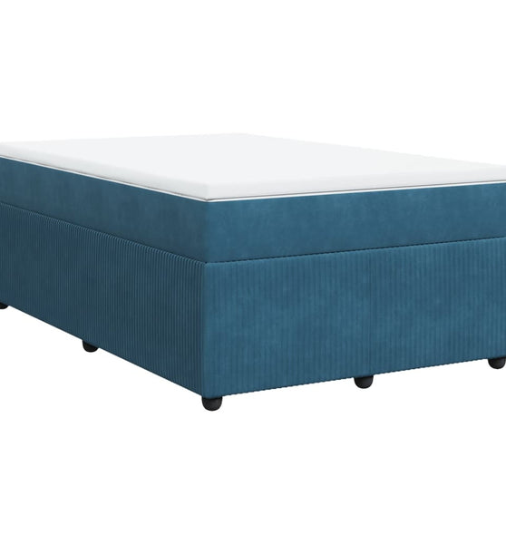Boxspringbett mit Matratze Dunkelblau 120x190 cm Samt