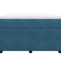 Boxspringbett mit Matratze Dunkelblau 120x190 cm Samt
