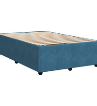Boxspringbett mit Matratze Dunkelblau 120x190 cm Samt