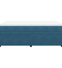 Boxspringbett mit Matratze Dunkelblau 120x190 cm Samt