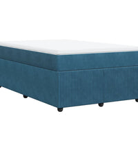 Boxspringbett mit Matratze Dunkelblau 120x190 cm Samt
