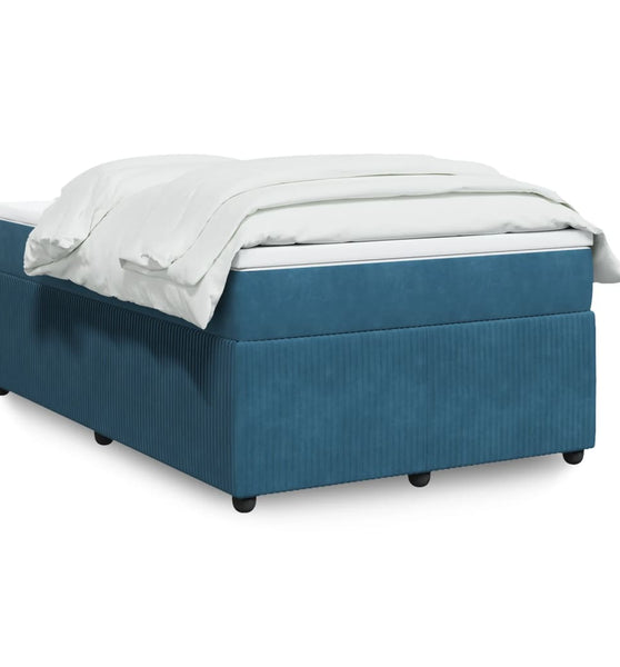 Boxspringbett mit Matratze Dunkelblau 120x190 cm Samt