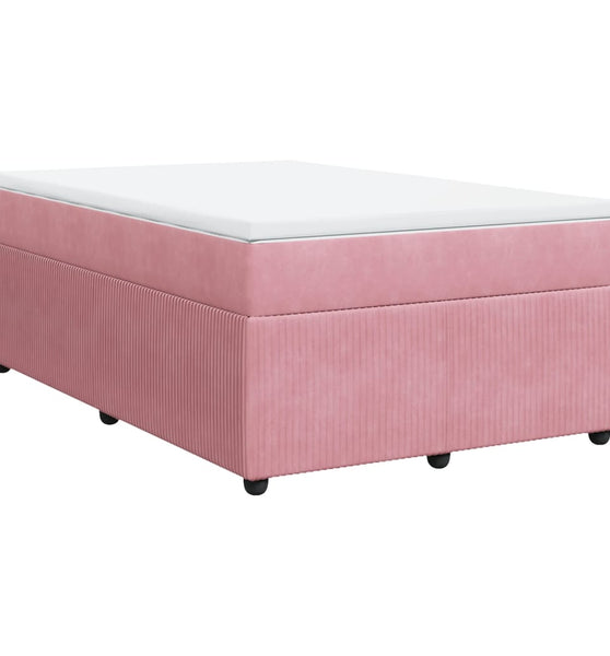 Boxspringbett mit Matratze Rosa 120x190 cm Samt