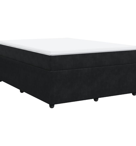 Boxspringbett mit Matratze Schwarz 140x190 cm Samt