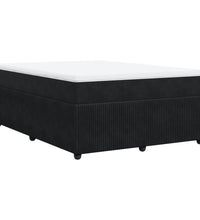 Boxspringbett mit Matratze Schwarz 140x190 cm Samt