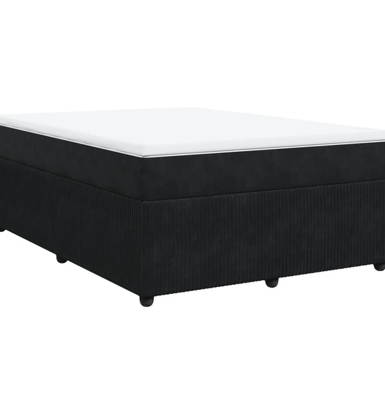 Boxspringbett mit Matratze Schwarz 160x200 cm Samt