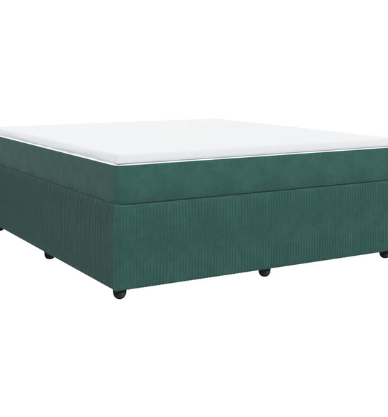 Boxspringbett mit Matratze Dunkelgrün 180x200 cm Samt