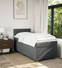 Boxspringbett mit Matratze Dunkelgrau 80x200 cm Stoff