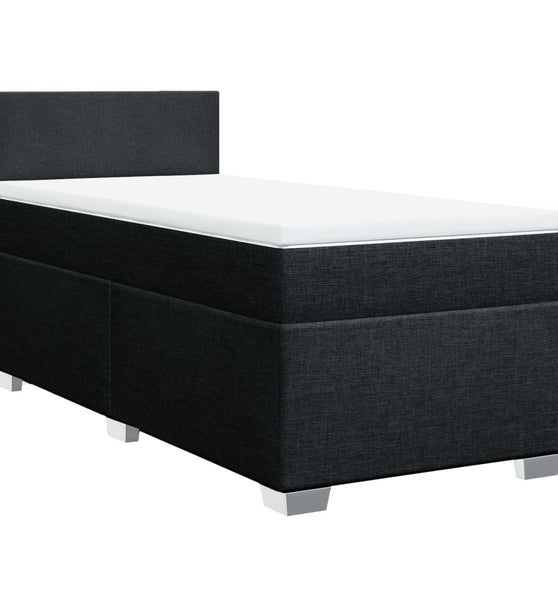 Boxspringbett mit Matratze Schwarz 80x200 cm Stoff