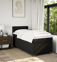 Boxspringbett mit Matratze Schwarz 80x200 cm Stoff