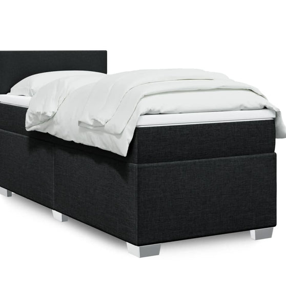 Boxspringbett mit Matratze Schwarz 80x200 cm Stoff