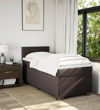 Boxspringbett mit Matratze Dunkelbraun 80x200 cm Stoff