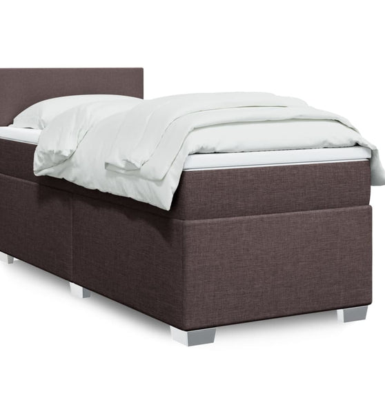 Boxspringbett mit Matratze Dunkelbraun 80x200 cm Stoff