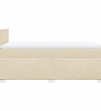 Boxspringbett mit Matratze Creme 80x200 cm Stoff