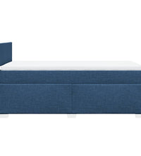Boxspringbett mit Matratze Blau 80x200 cm Stoff