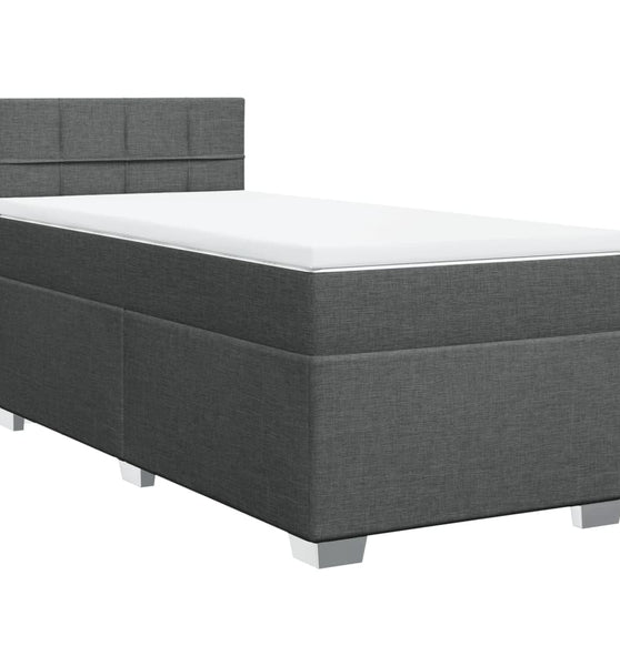 Boxspringbett mit Matratze Dunkelgrau 80x200 cm Stoff