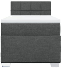 Boxspringbett mit Matratze Dunkelgrau 80x200 cm Stoff