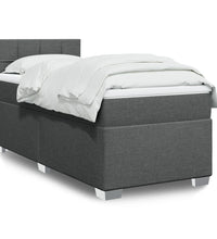 Boxspringbett mit Matratze Dunkelgrau 80x200 cm Stoff
