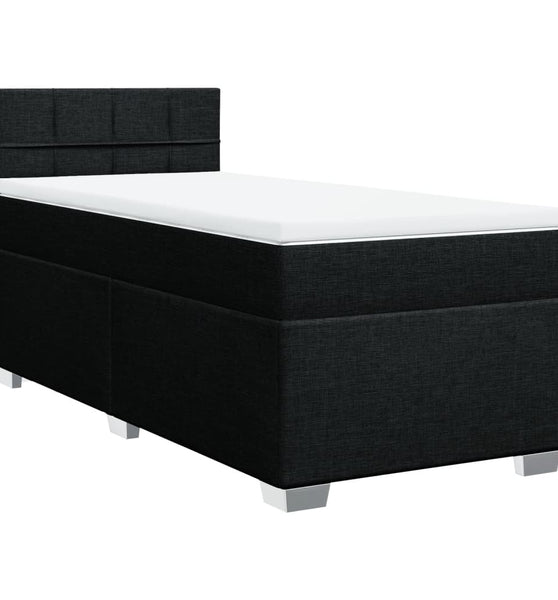 Boxspringbett mit Matratze Schwarz 80x200 cm Stoff