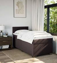 Boxspringbett mit Matratze Dunkelbraun 80x200 cm Stoff
