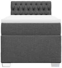 Boxspringbett mit Matratze Dunkelgrau 80x200 cm Stoff