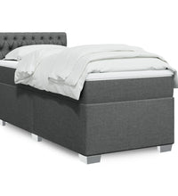 Boxspringbett mit Matratze Dunkelgrau 80x200 cm Stoff
