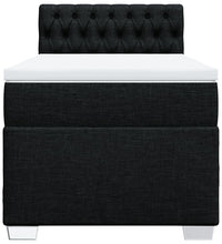 Boxspringbett mit Matratze Schwarz 80x200 cm Stoff