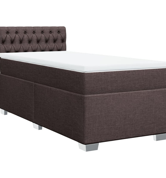 Boxspringbett mit Matratze Dunkelbraun 80x200 cm Stoff