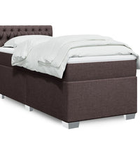 Boxspringbett mit Matratze Dunkelbraun 80x200 cm Stoff