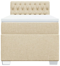 Boxspringbett mit Matratze Creme 80x200 cm Stoff
